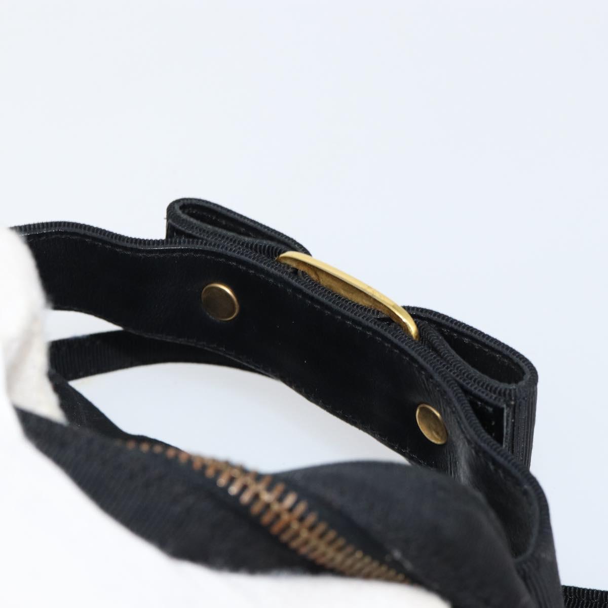 Salvatore Ferragamo Vala Shoulder Bag Nylon Black Gold Auth 150876