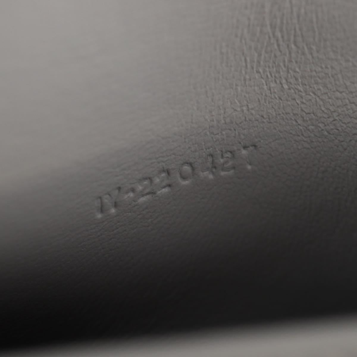 Salvatore Ferragamo Pouch Leather White Silver Auth 150881AV