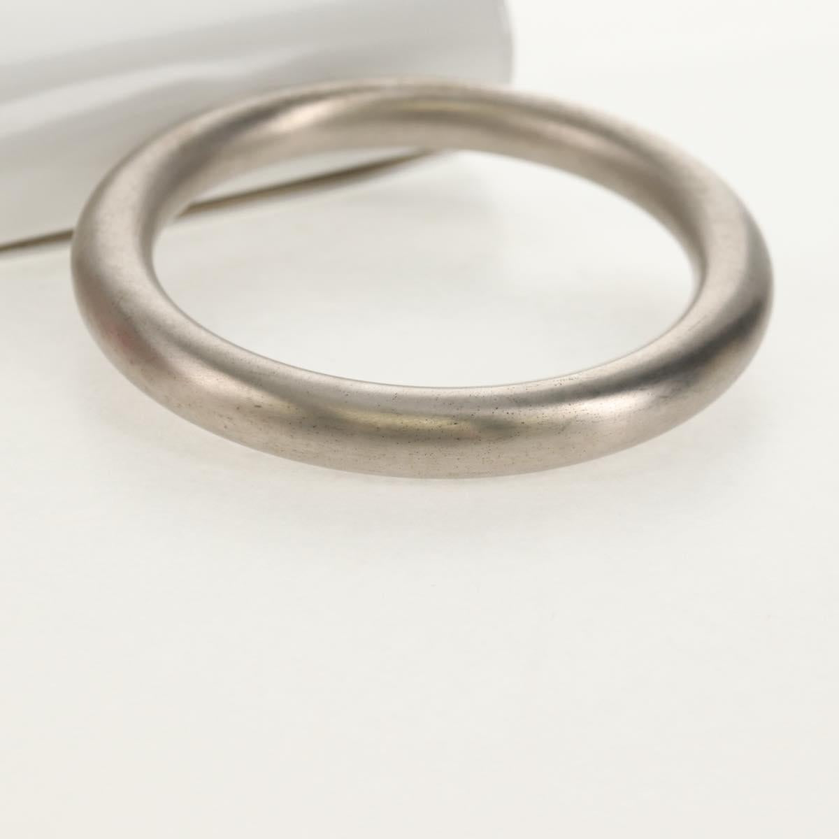 Salvatore Ferragamo Pouch Leather White Silver Auth 150881AV