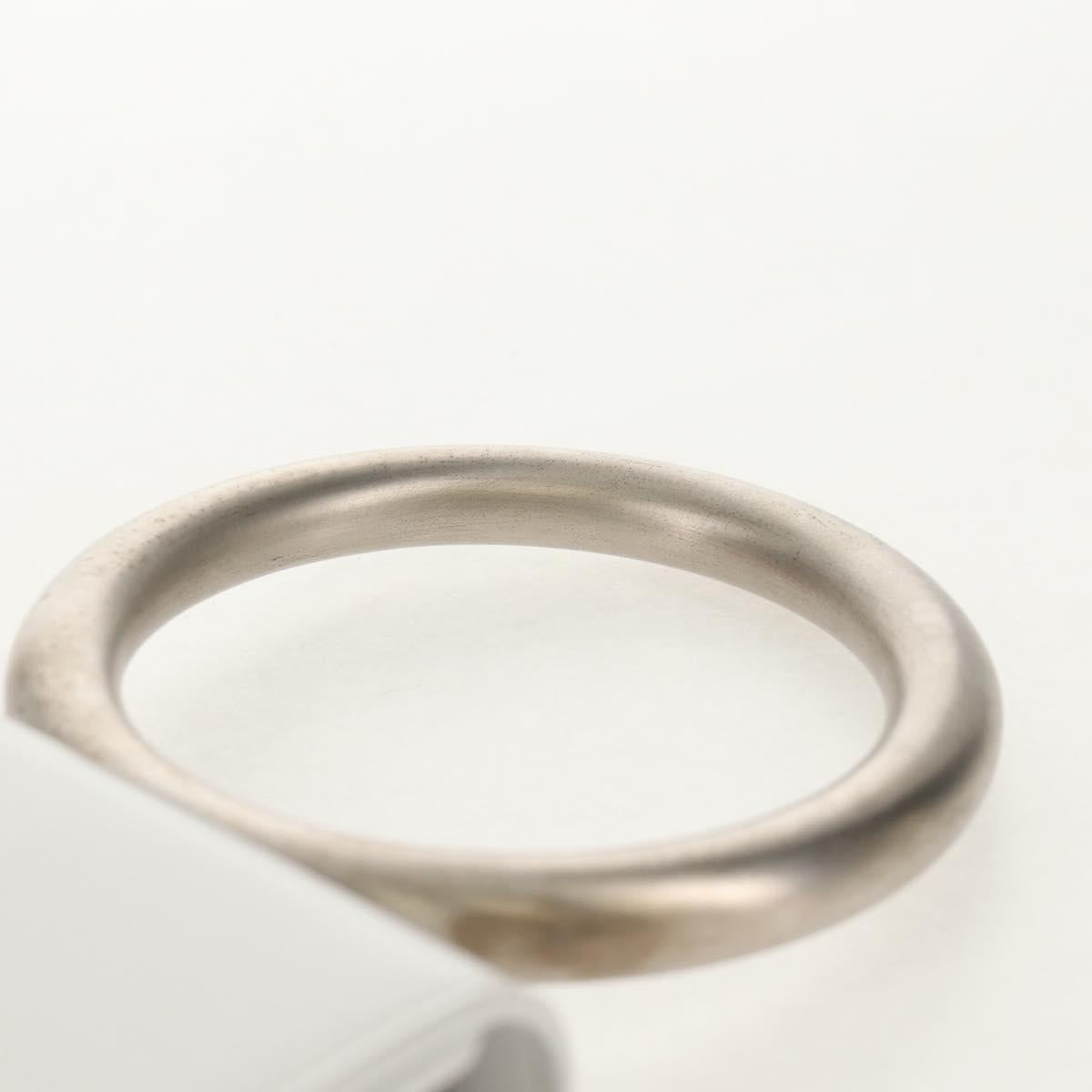 Salvatore Ferragamo Pouch Leather White Silver Auth 150881AV