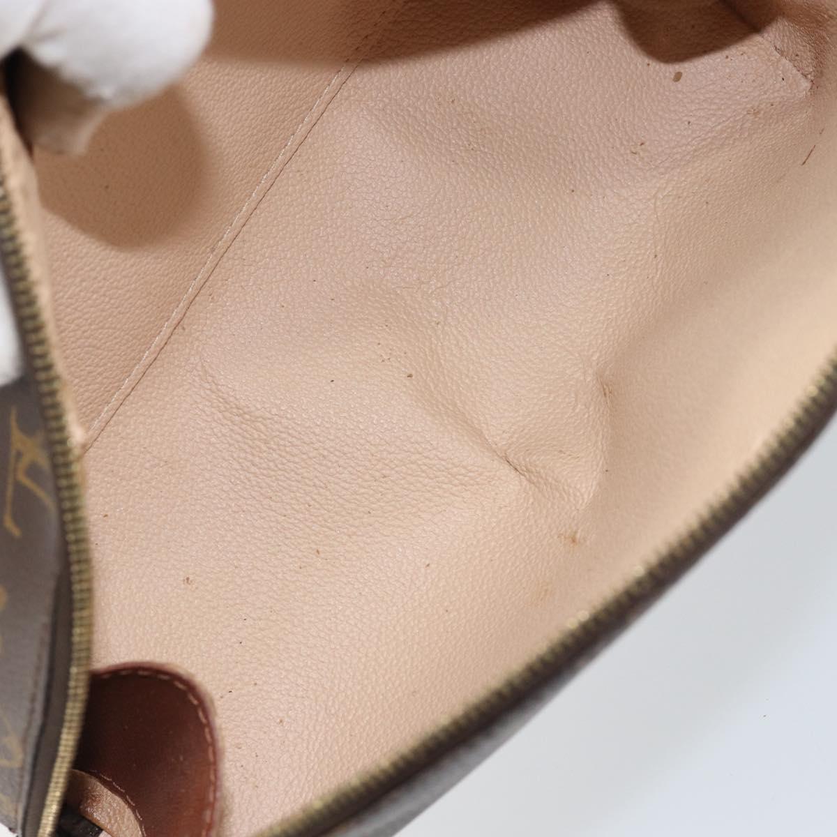 LOUIS VUITTON Monogram Trousse Demi Ronde Cosmetic Pouch M47520 LV Auth 150883