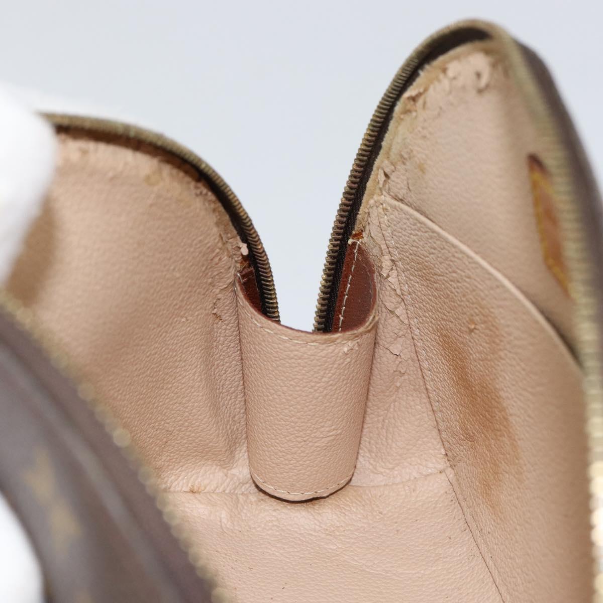 LOUIS VUITTON Monogram Trousse Demi Ronde Cosmetic Pouch M47520 LV Auth 150883