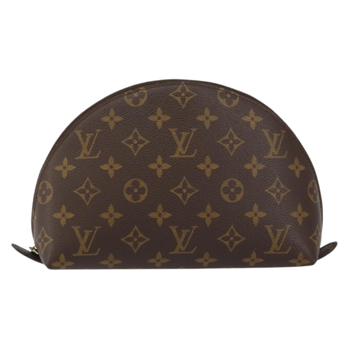 LOUIS VUITTON Monogram Trousse Demi Ronde Cosmetic Pouch M47520 LV Auth 150883