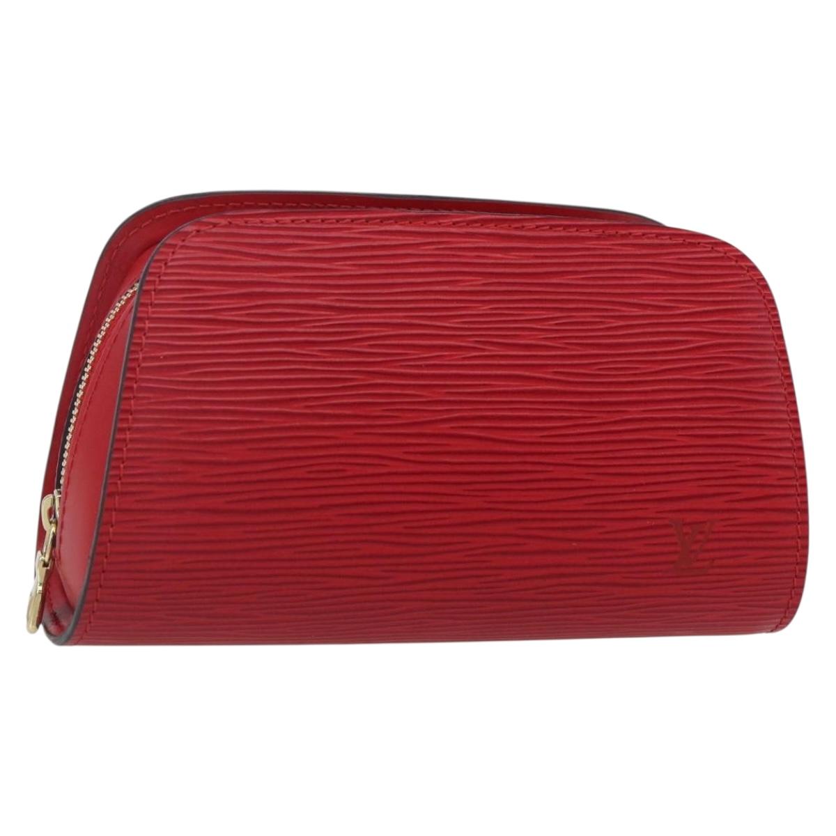 LOUIS VUITTON Epi Dauphine PM Pouch Castilian Red M48447 LV Auth 150889