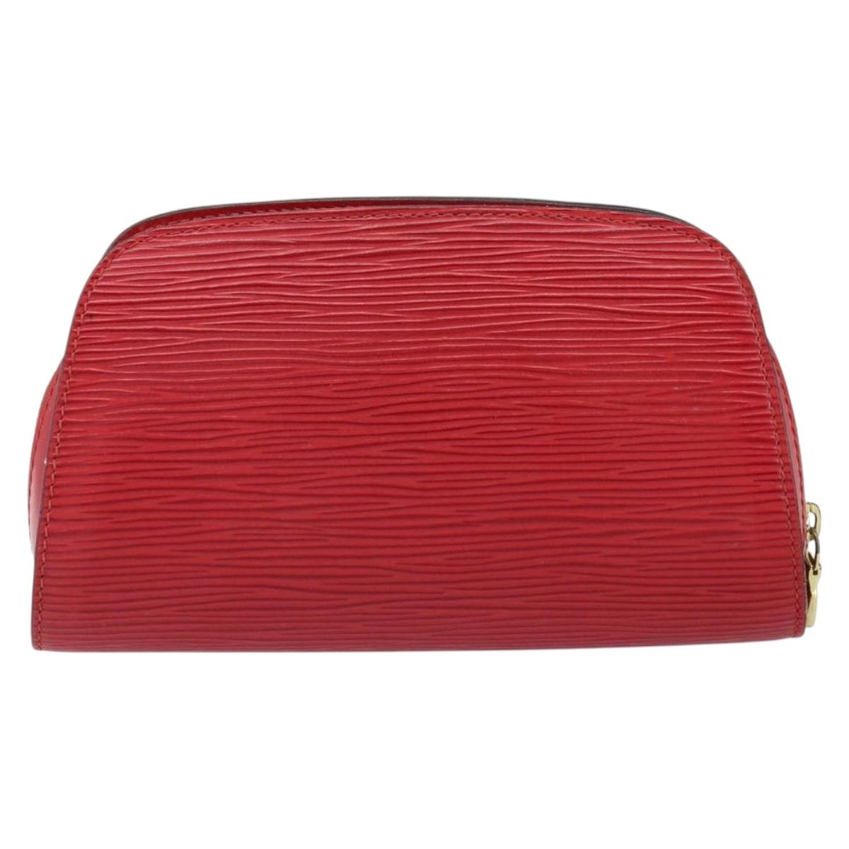 LOUIS VUITTON Epi Dauphine PM Pouch Castilian Red M48447 LV Auth 150890
