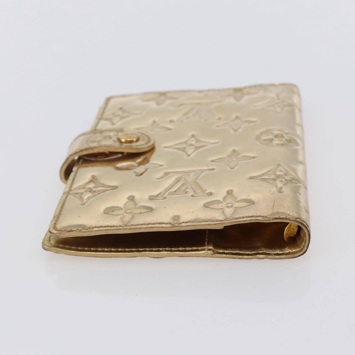 LOUIS VUITTON Miroir Agenda PM Day Planner Cover Gold R20962 LV Auth 150895
