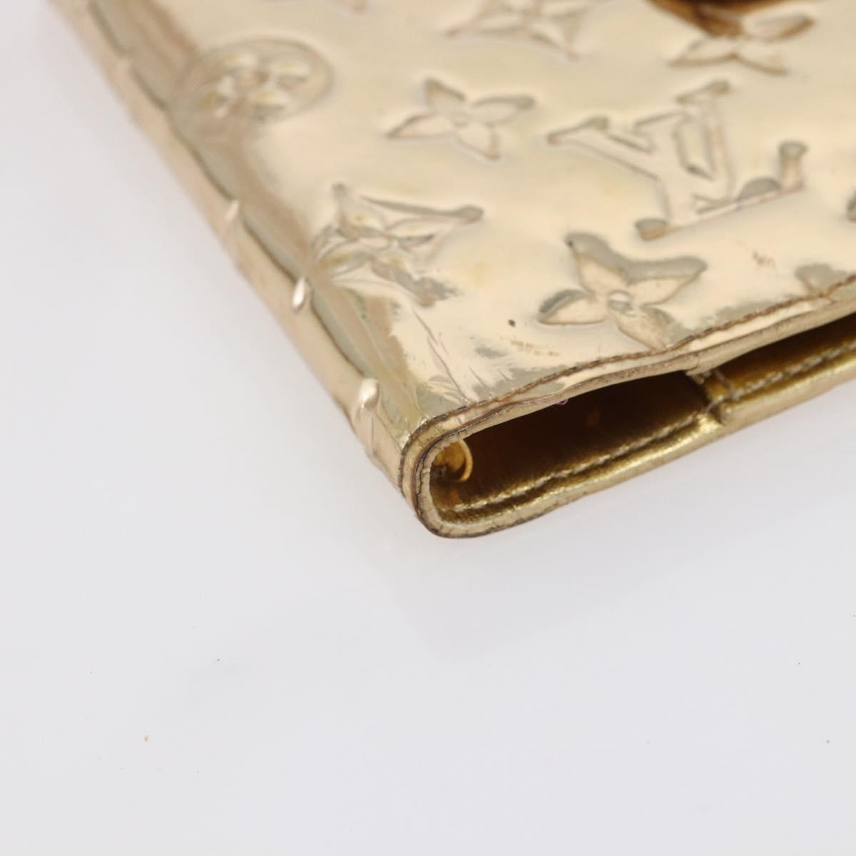 LOUIS VUITTON Miroir Agenda PM Day Planner Cover Gold R20962 LV Auth 150895
