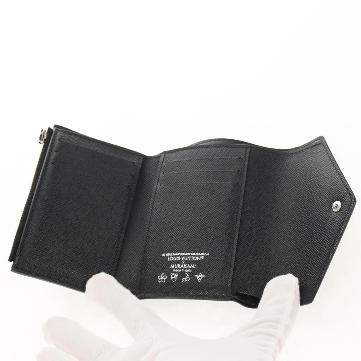 LOUIS VUITTON Multicolor Portefeuille Victorine Wallet Black M14163 Auth 150899M