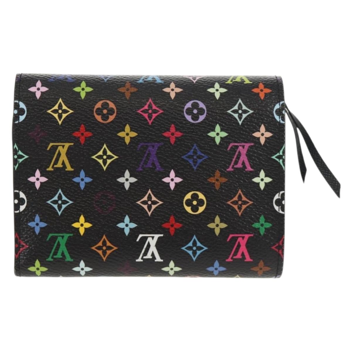 LOUIS VUITTON Multicolor Portefeuille Victorine Wallet Black M14163 Auth 150899M