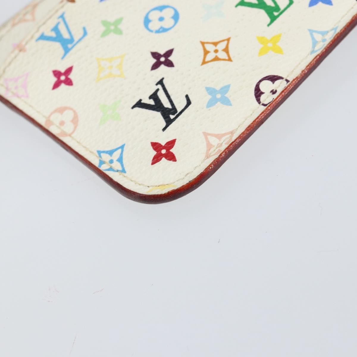 LOUIS VUITTON Monogram Multicolor Pochette ClesNM Purse White M93734 Auth 150900
