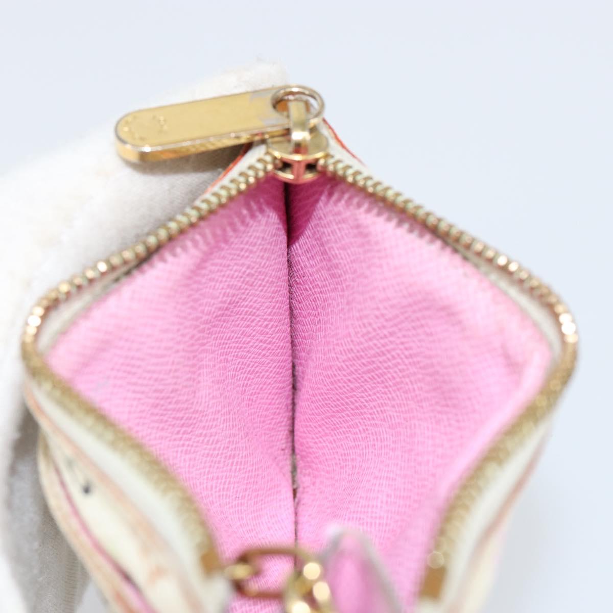 LOUIS VUITTON Monogram Multicolor Pochette ClesNM Purse White M93734 Auth 150900