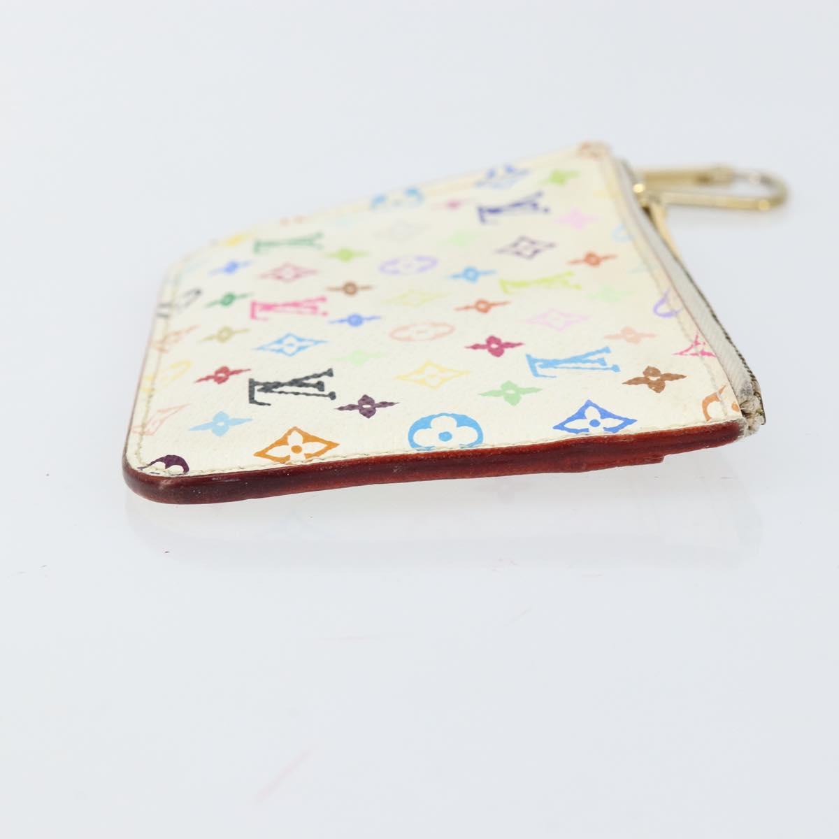 LOUIS VUITTON Monogram Multicolor Pochette ClesNM Purse White M93734 Auth 150900