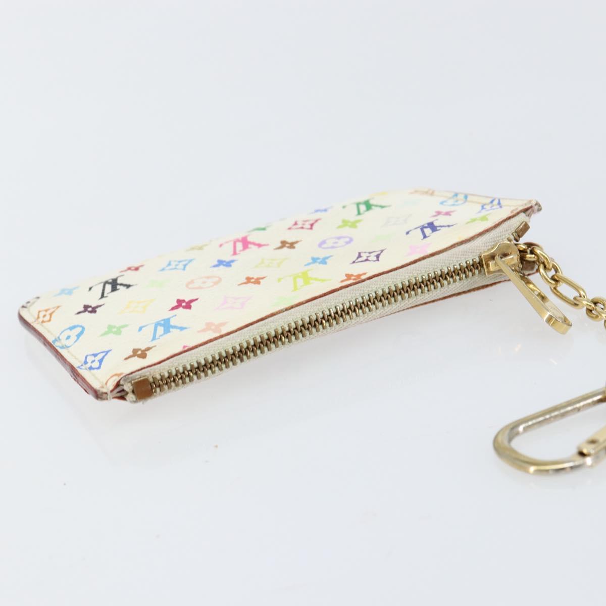 LOUIS VUITTON Monogram Multicolor Pochette ClesNM Purse White M93734 Auth 150900
