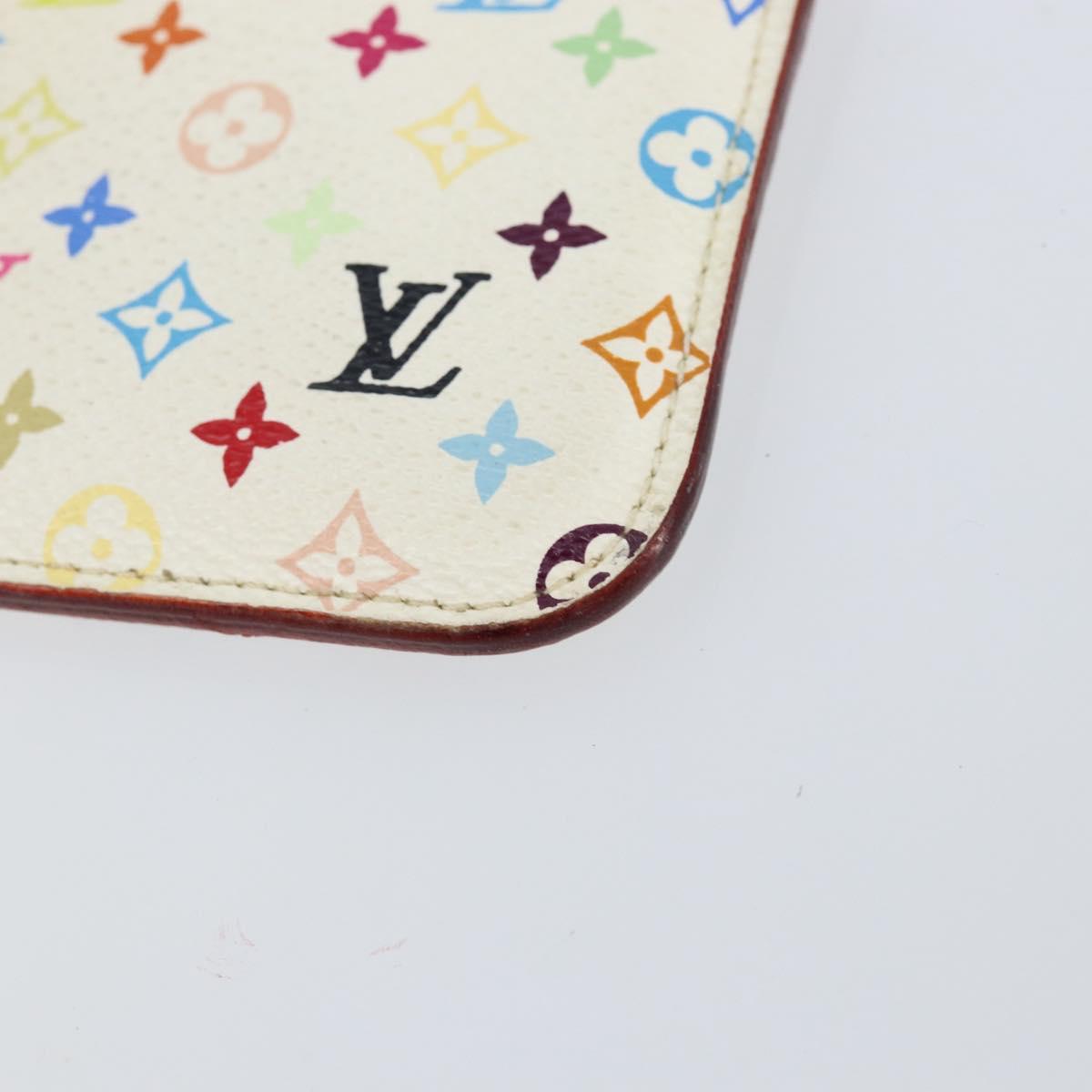 LOUIS VUITTON Monogram Multicolor Pochette ClesNM Purse White M93734 Auth 150900