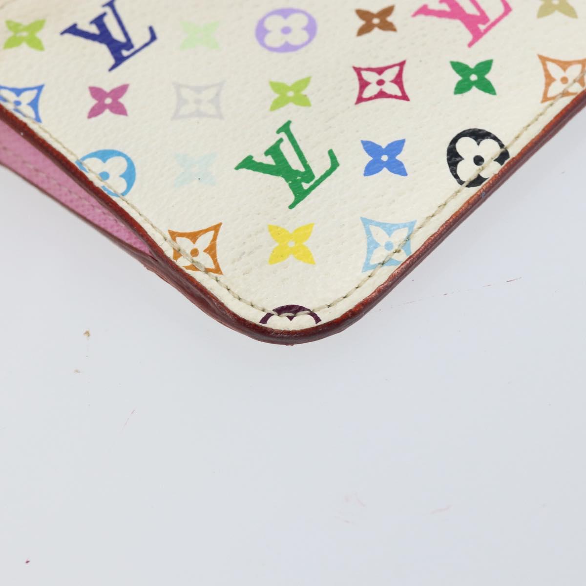 LOUIS VUITTON Monogram Multicolor Pochette ClesNM Purse White M93734 Auth 150900