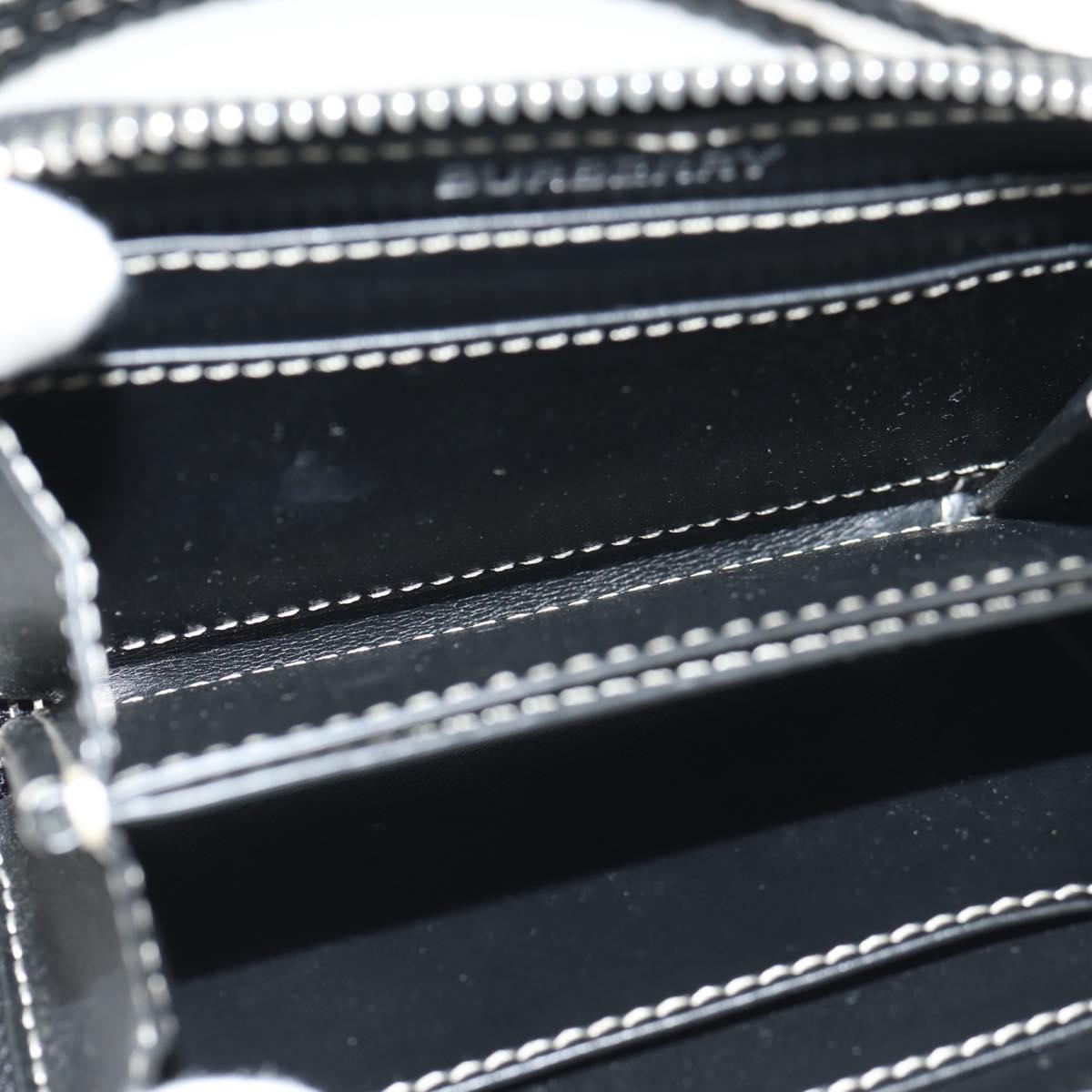 BURBERRY Coin Purse Neck Pouch PVC Beige Silver Auth 150901M