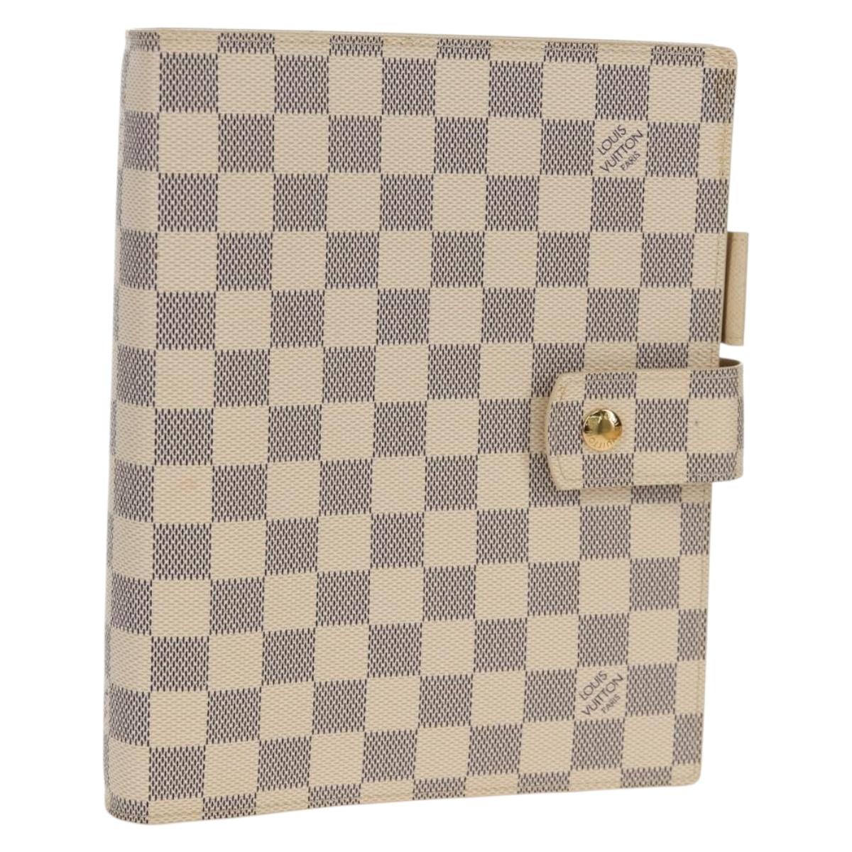 LOUIS VUITTON Damier Azur Agenda GM Day Planner Cover R20708 LV Auth 150903AV