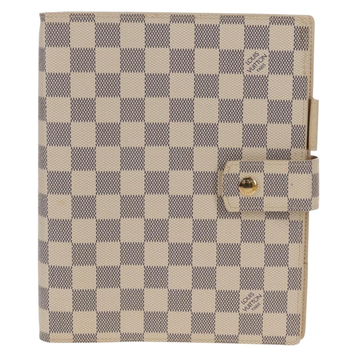 LOUIS VUITTON Damier Azur Agenda GM Day Planner Cover R20708 LV Auth 150903AV