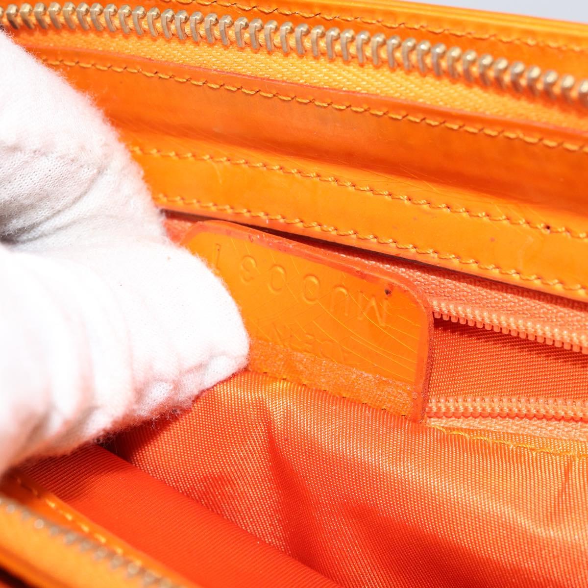 Christian Dior DIORELLA Shoulder Bag Canvas Orange Gold Auth 150905V