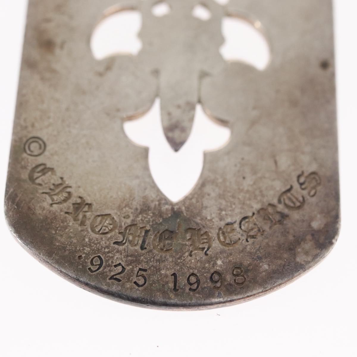 Chrome Hearts Cutout Flare Dagger Dog Tag Pendant Top Ag925 Silver Auth 150920AM