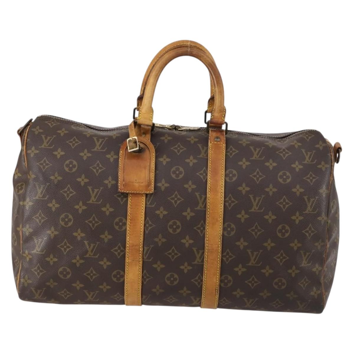 LOUIS VUITTON Monogram Keepall Bandouliere 45 Boston Bag M41418 LV Auth 150923