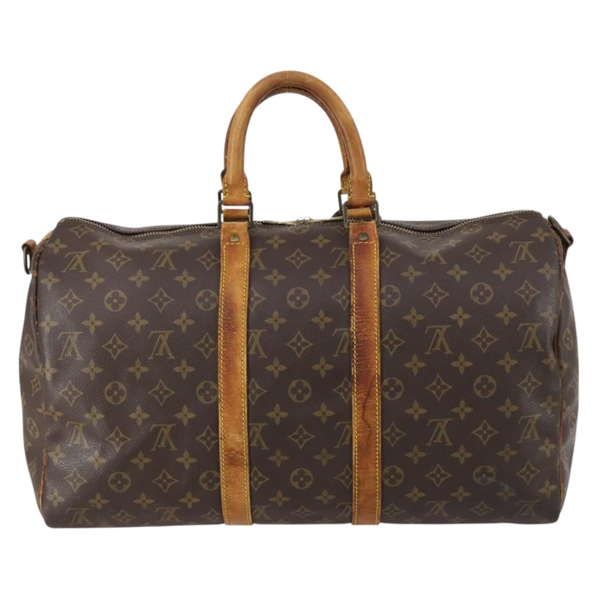 LOUIS VUITTON Monogram Keepall Bandouliere 45 Boston Bag M41418 LV Auth 150923