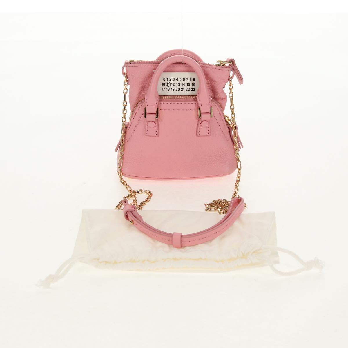 Maison Margiela Chain Shoulder Pouch 5AC Baby Leather 2way Pink Auth 150934M
