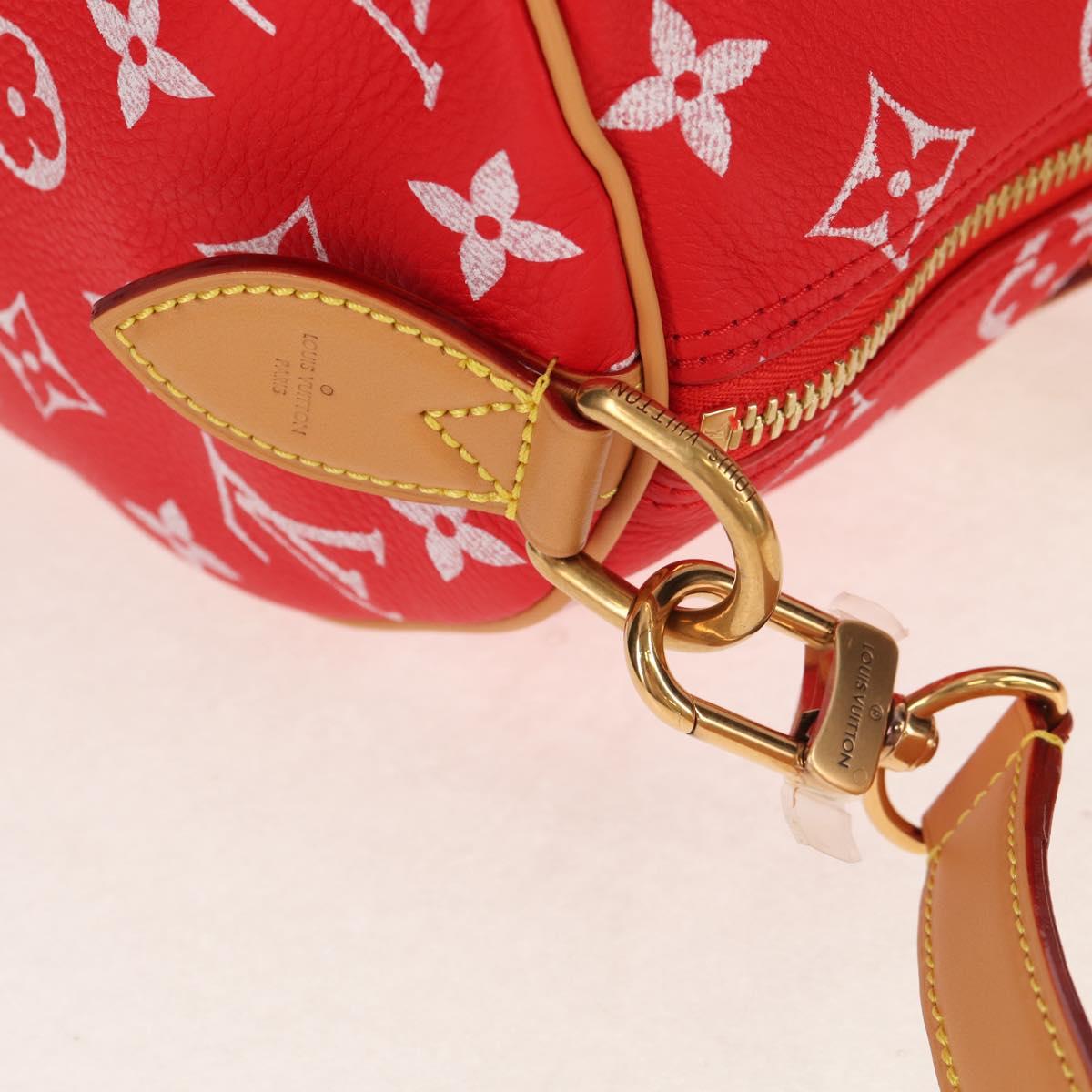 LOUIS VUITTON Monogram Speedy P9 Bandouliere 40 Bag Rouge M24420 Auth 150936SM