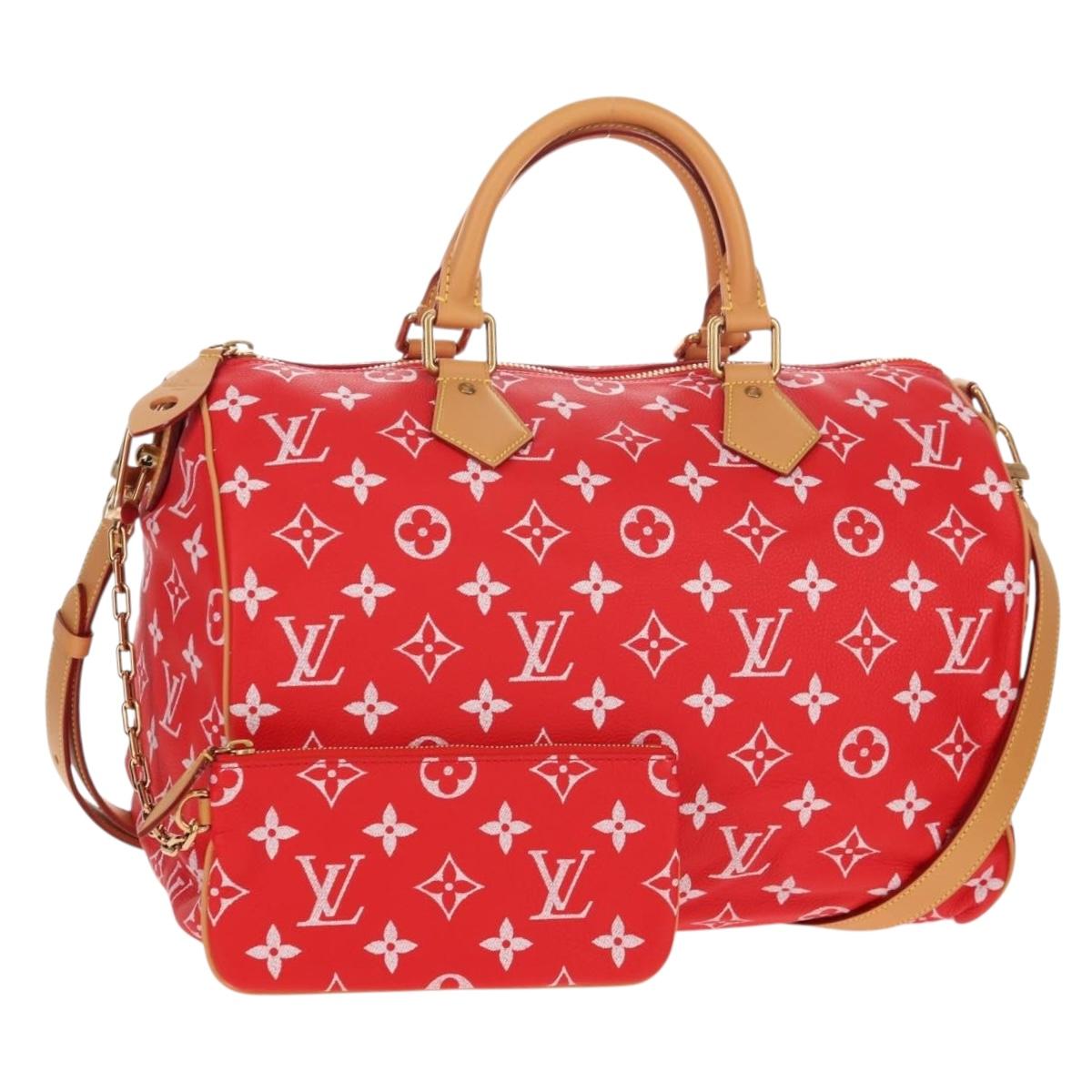 LOUIS VUITTON Monogram Speedy P9 Bandouliere 40 Bag Rouge M24420 Auth 150936SM