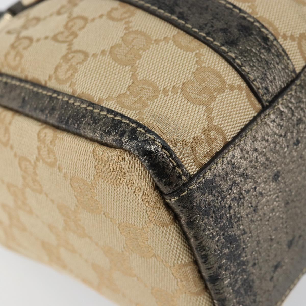 GUCCI GG Canvas Abbey Hand Bag Beige Gold 130942 Auth 150945