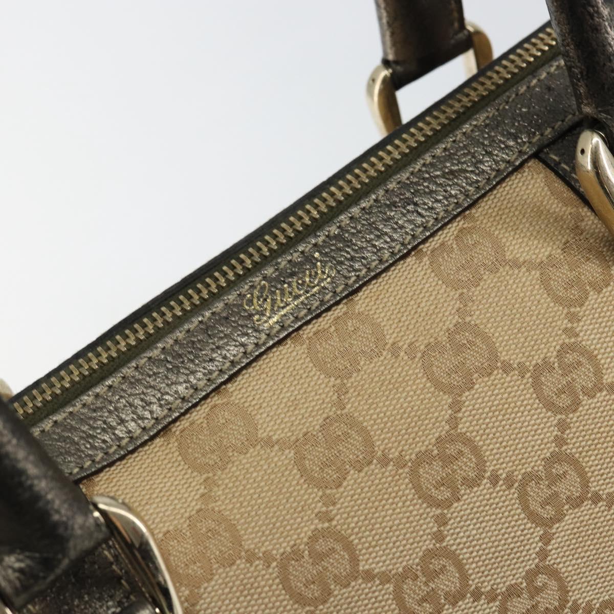 GUCCI GG Canvas Abbey Hand Bag Beige Gold 130942 Auth 150945