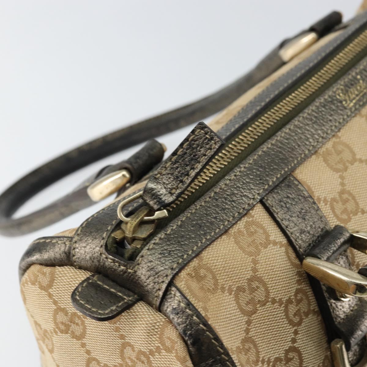 GUCCI GG Canvas Abbey Hand Bag Beige Gold 130942 Auth 150945
