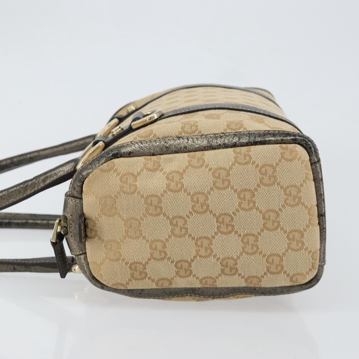 GUCCI GG Canvas Abbey Hand Bag Beige Gold 130942 Auth 150945