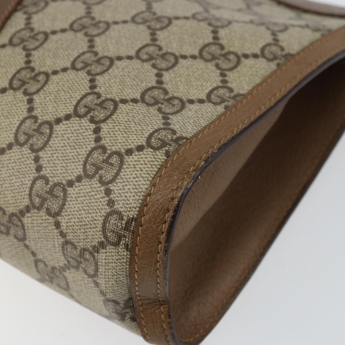 GUCCI GG Supreme Web Sherry Line Clutch Bag PVC Beige Red 89 01 033 Auth 150947