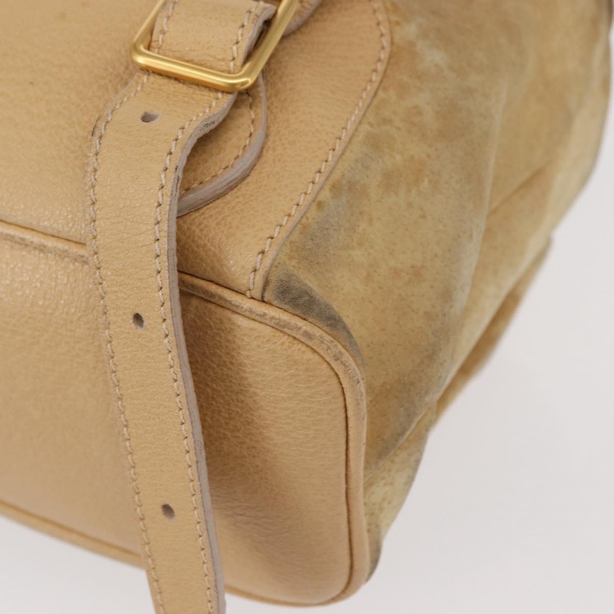 GUCCI Bamboo Backpack Suede Beige Gold 003 58 0016 Auth 150949