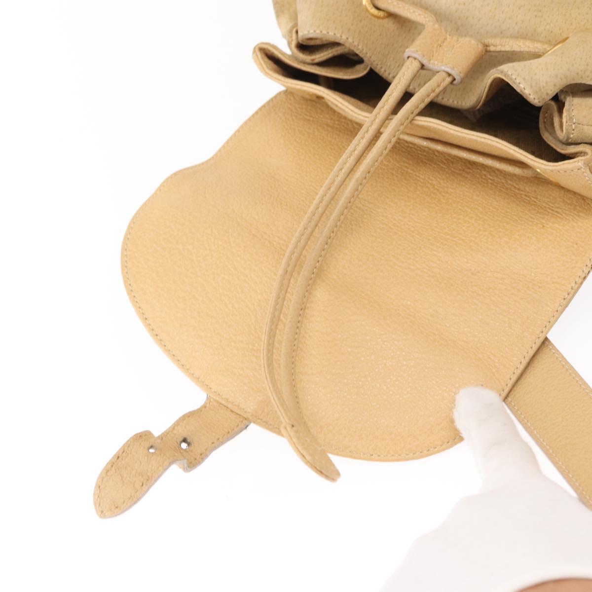 GUCCI Bamboo Backpack Suede Beige Gold 003 58 0016 Auth 150949