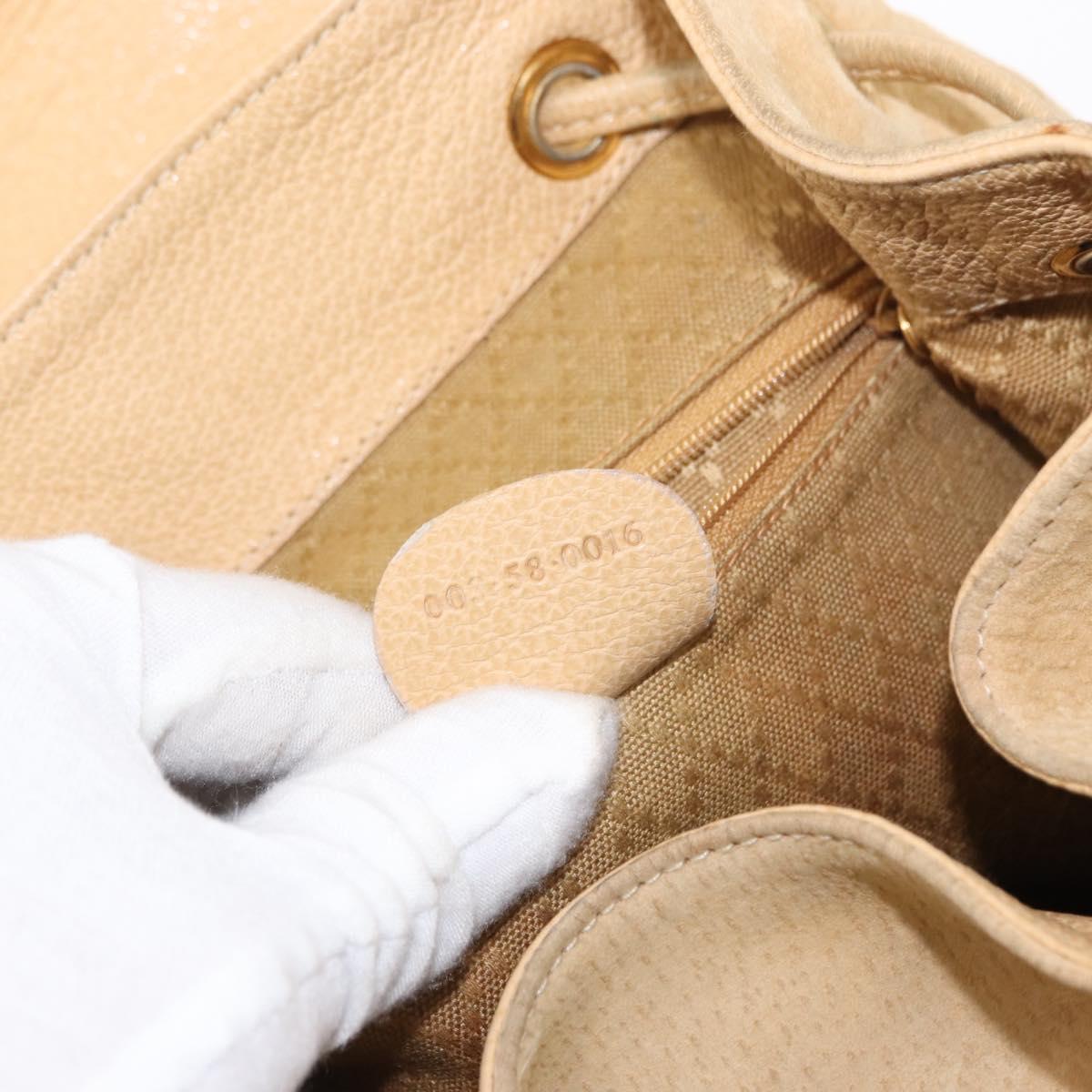 GUCCI Bamboo Backpack Suede Beige Gold 003 58 0016 Auth 150949