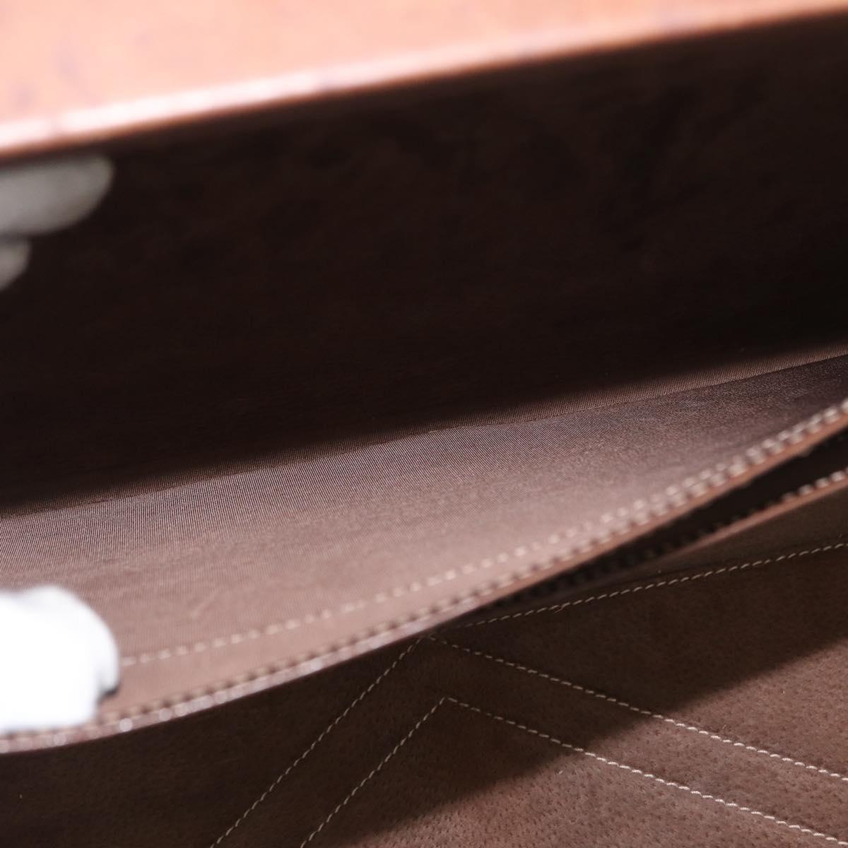 LOEWE Anagram Attache Case Hand Bag Leather Beige Auth 150956