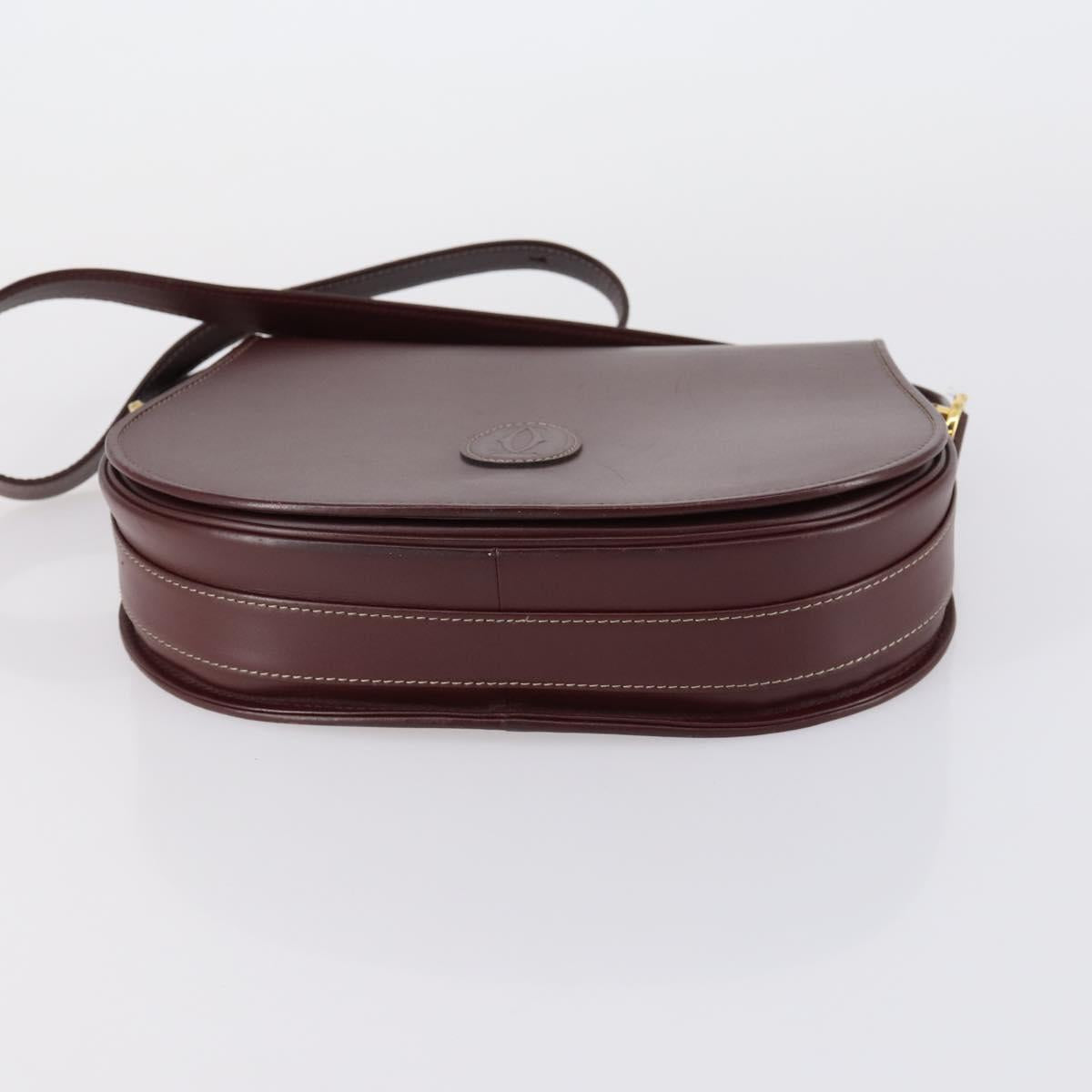 GIVENCHY Cartier Shoulder Bag Leather 2 Set Bordeaux Brown Auth 150976