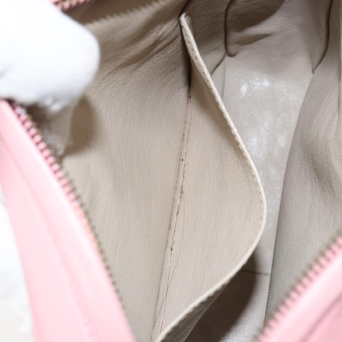 CHANEL Matelasse Chain Shoulder Bag Lamb Skin Pink Gold CC Auth 150982