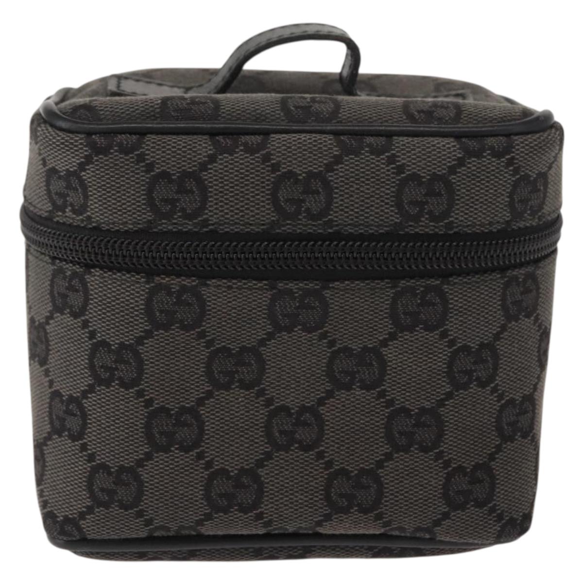 GUCCI GG Canvas Vanity Pouch Gray 039 0950 Auth 150990