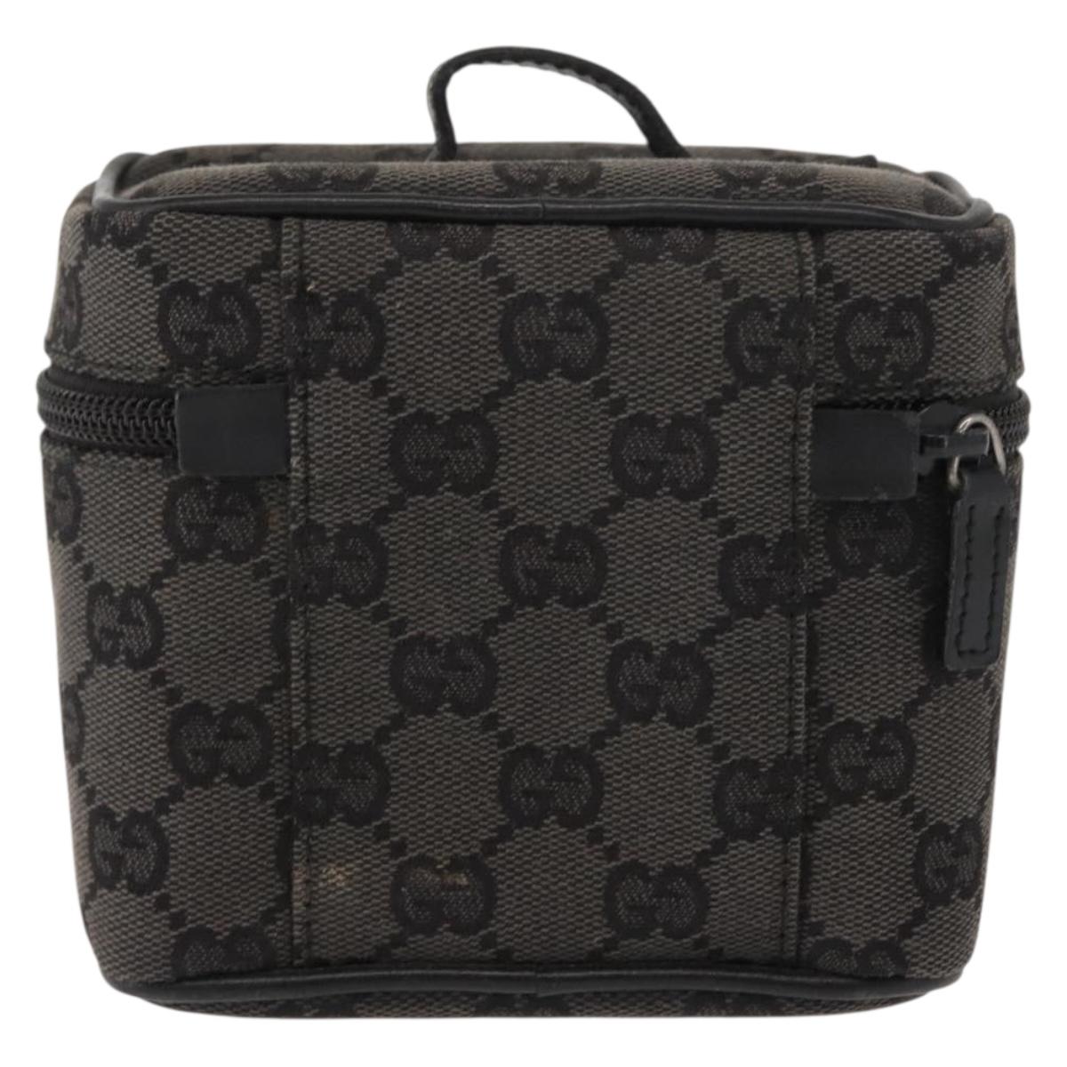GUCCI GG Canvas Vanity Pouch Gray 039 0950 Auth 150990