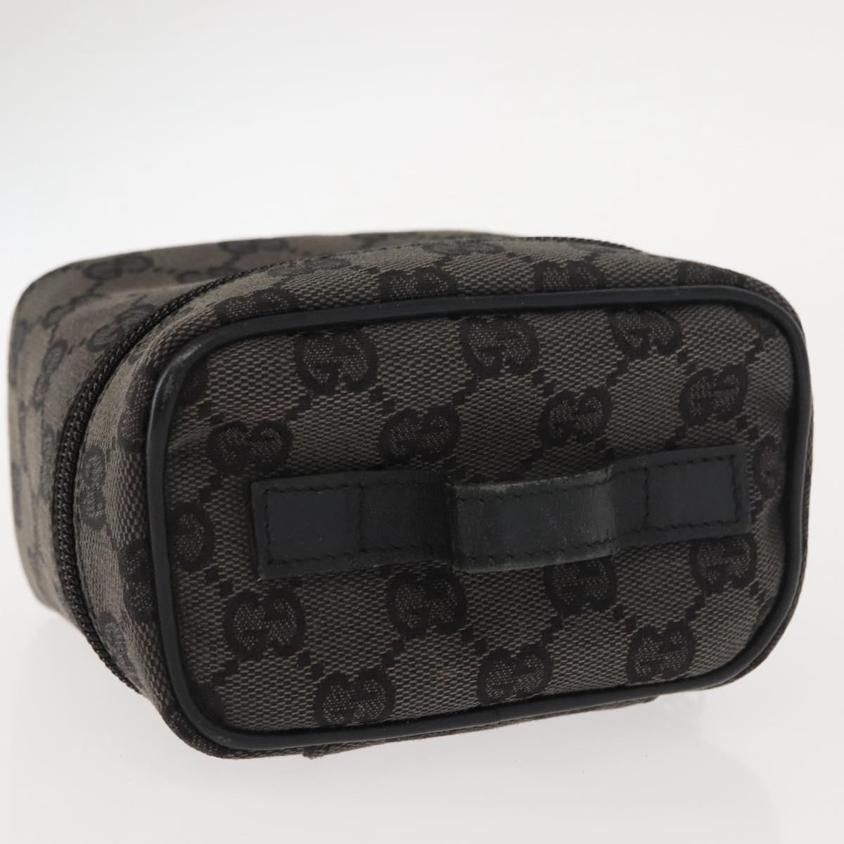 GUCCI GG Canvas Vanity Pouch Gray 039 0950 Auth 150990