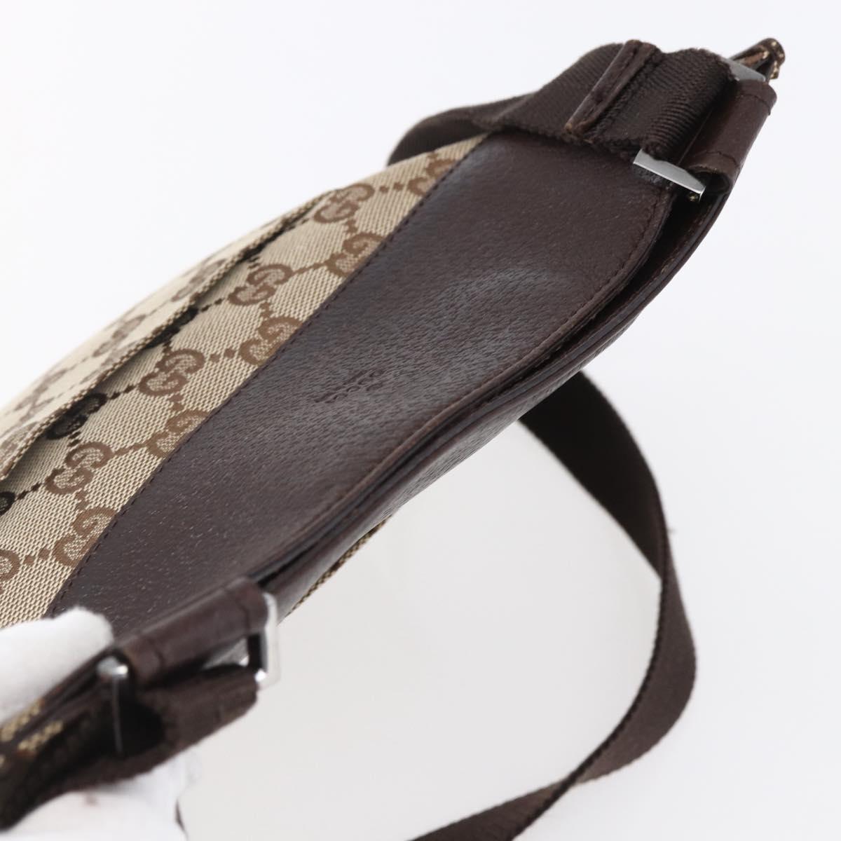 GUCCI GG Canvas Shoulder Bag Beige Silver 27639 Auth 150997