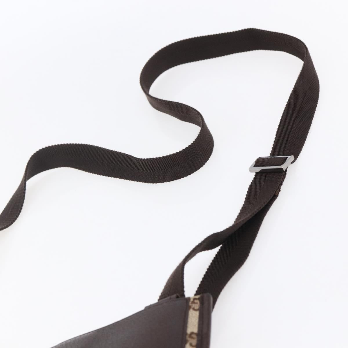 GUCCI GG Canvas Shoulder Bag Beige Silver 27639 Auth 150997