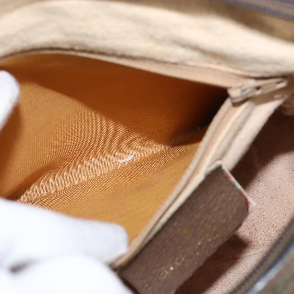 GUCCI GG Supreme Web Sherry Line Bag PVC Beige Gold 89 02 032 Auth 150998