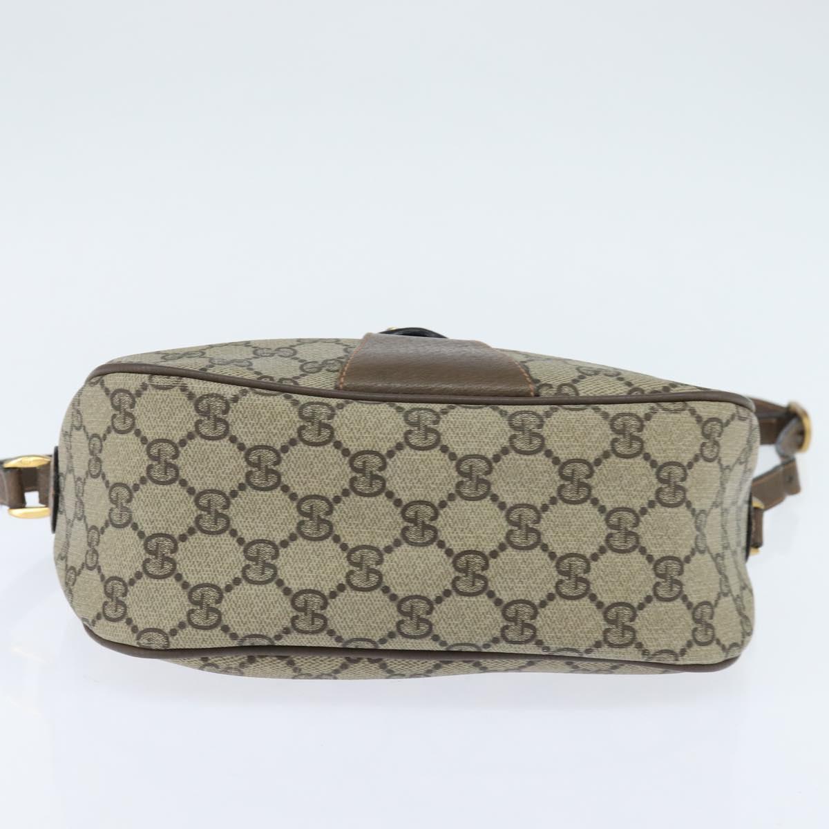 GUCCI GG Supreme Web Sherry Line Bag PVC Beige Gold 89 02 032 Auth 150998