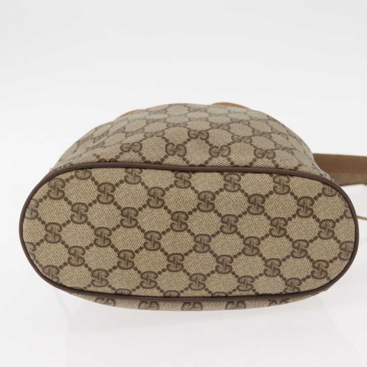 GUCCI GG Supreme Web Sherry Line Bag PVC Beige Gold 41 02 034 Auth 151000