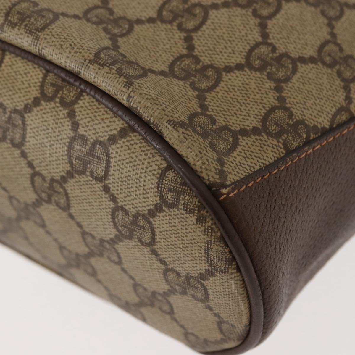 GUCCI GG Supreme Web Sherry Line Bag PVC Beige Gold 40 02 081 Auth 151001