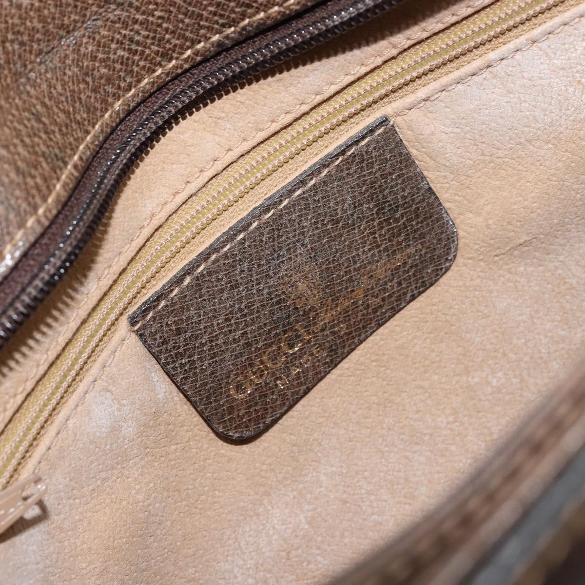 GUCCI GG Supreme Web Sherry Line Bag PVC Beige Gold 14 01 4085 Auth 151002